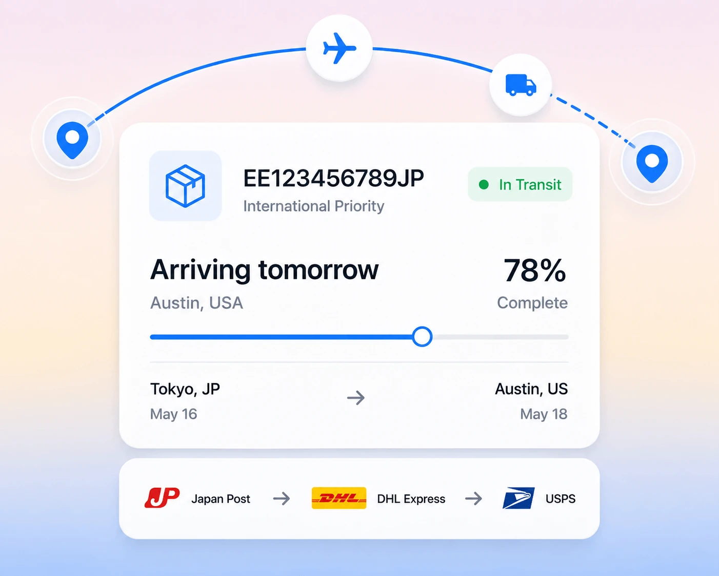 Unified parcel timeline preview